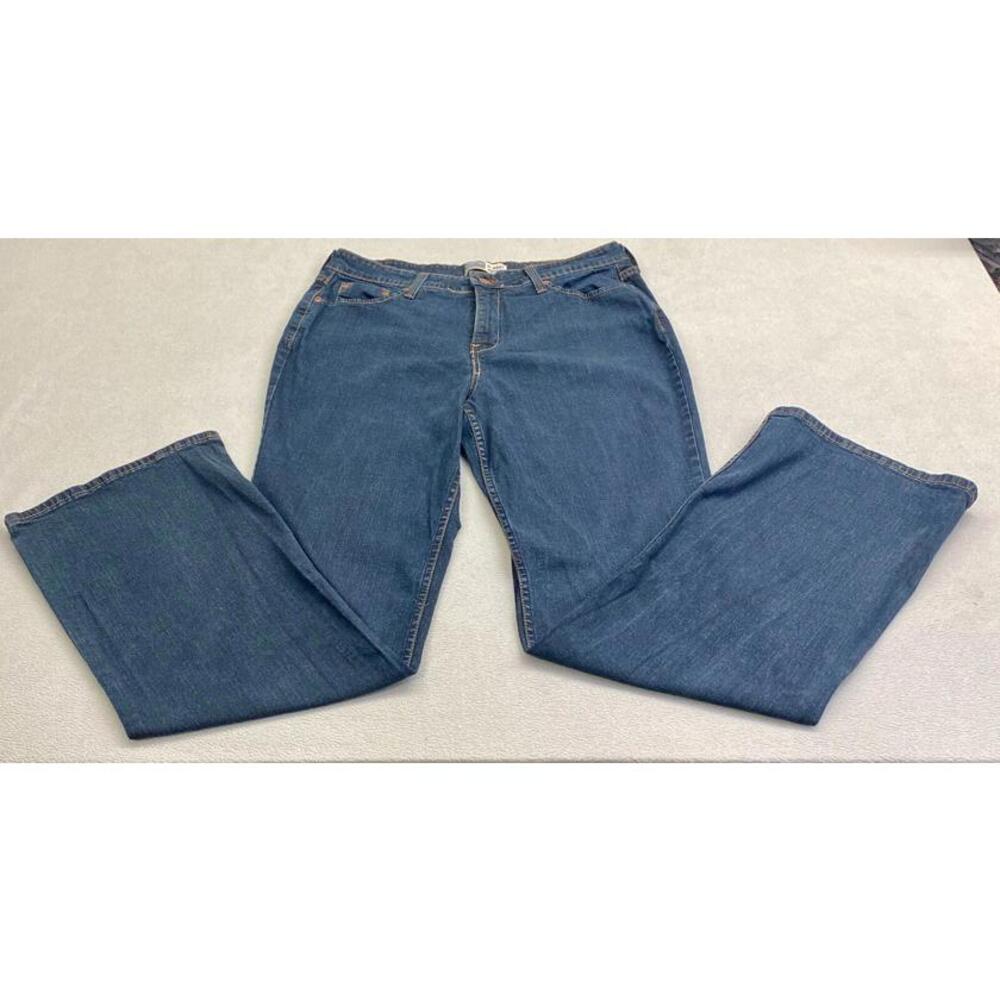 Signature Levi Strauss At Waist Bootcut Misses 14 Long Jeans Dark Blue Goodshape